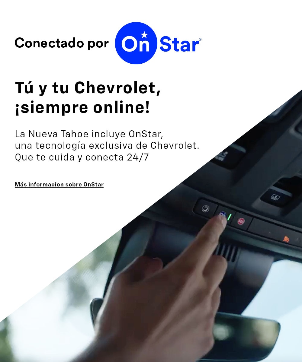 Botones de OnStar ubicados en el techo de un Chevrolet Tahoe